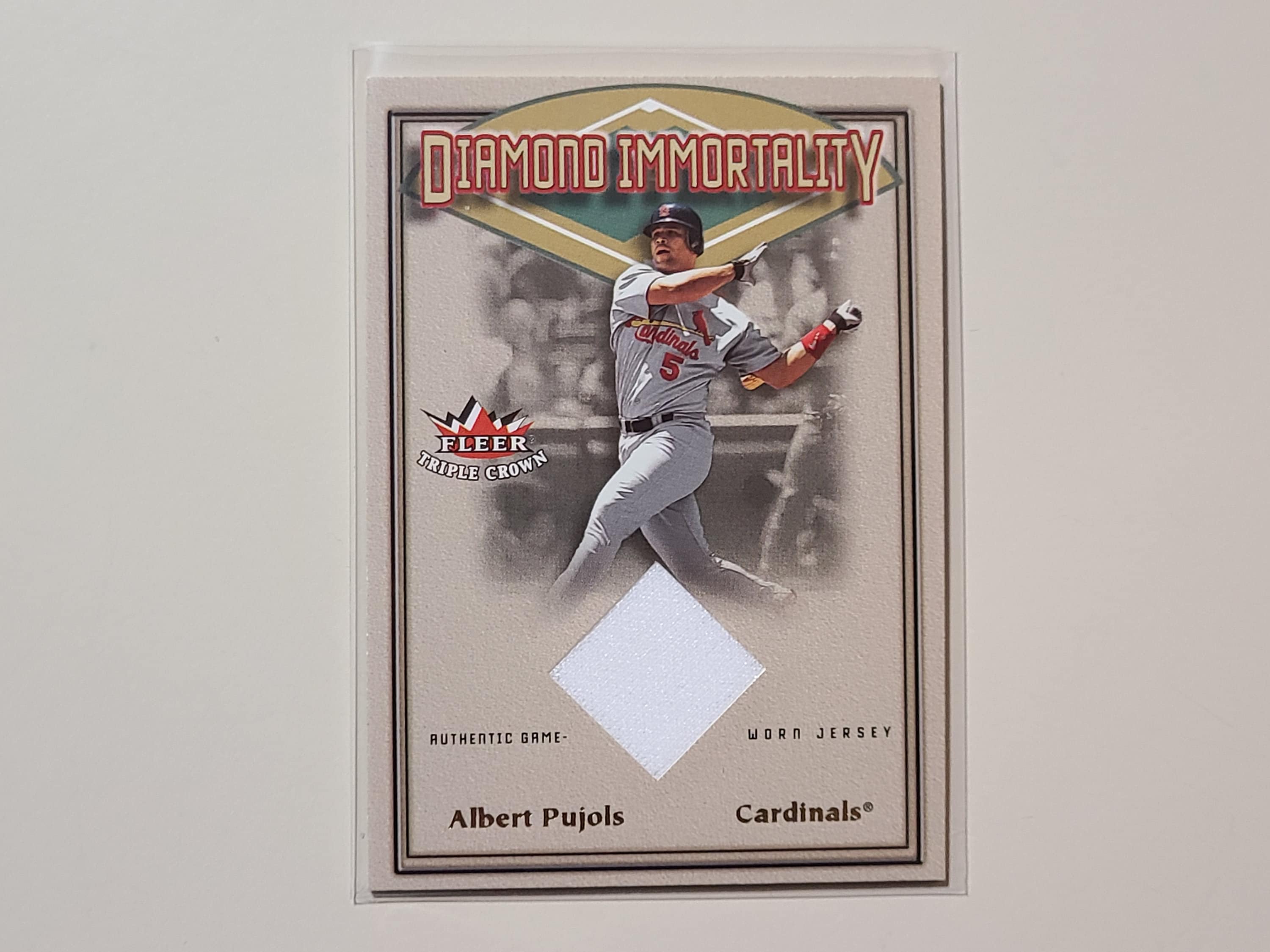 Albert Pujols 2002 Fleer Triple Crown Diamond Immortality Game Worn Jersey  2nd Year Relic Insert Baseball Card - Etsy, image size:3000x2250