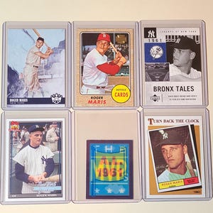 Roger Maris 6 Baseball Card lot Diamond Kings, Upper Deck, Topps, Turn Back the Clock