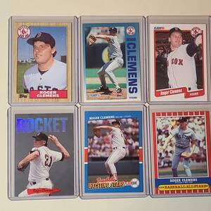 Roger Clemens 6 Baseball Card lot Topps, Fleer, Triple Play Nicknames
