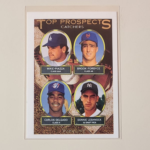 Mike Piazza Carlos Delgado 1993 Topps Gold Baseball Card