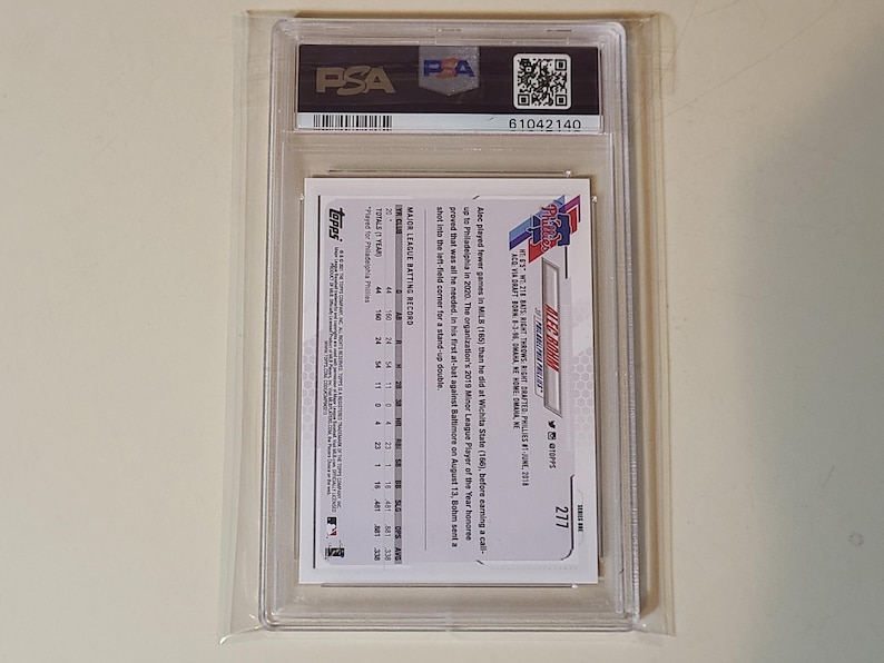 2021 Topps Alec Bohm RC Rookie Baseball Card graded PSA 10 Gem Mint image 2