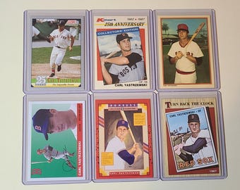 Carl Yastrzemski 6 Baseball Card lot Score, K-Mart, Topps, Donruss