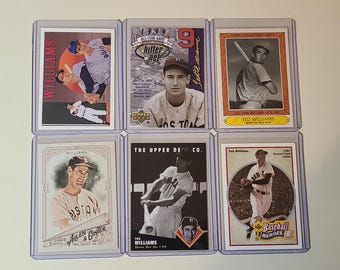 Ted Williams 6 Baseball Card lot Upper Deck, Topps, Allen & Ginter