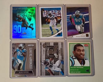 Julius Peppers 6 Football Card Lot Fleer, Donruss, Panini Prizm, Upper Deck