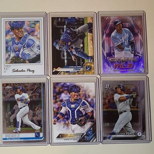Salvador Perez 6 Baseball Card lot Topps Chrome, Gallery, Bowman Platinum