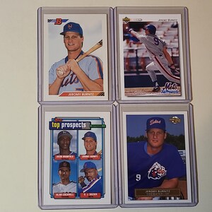 Jeromy Burnitz 4 Baseball Card lot of Rookies, Bowman, Upper Deck, Topps