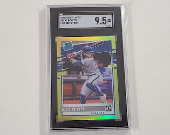 Bo Bichette 2020 Donruss Optic Lime Green Prizm Rated Rookie Baseball Card graded SGC 9.5 Mint +