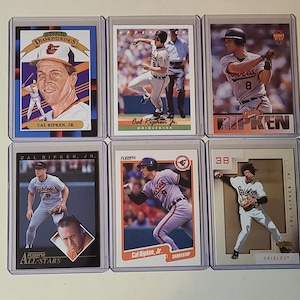 Cal Ripken Jr. 6 Baseball Card lot Donruss Diamond Kings, Upper Deck, Fleer