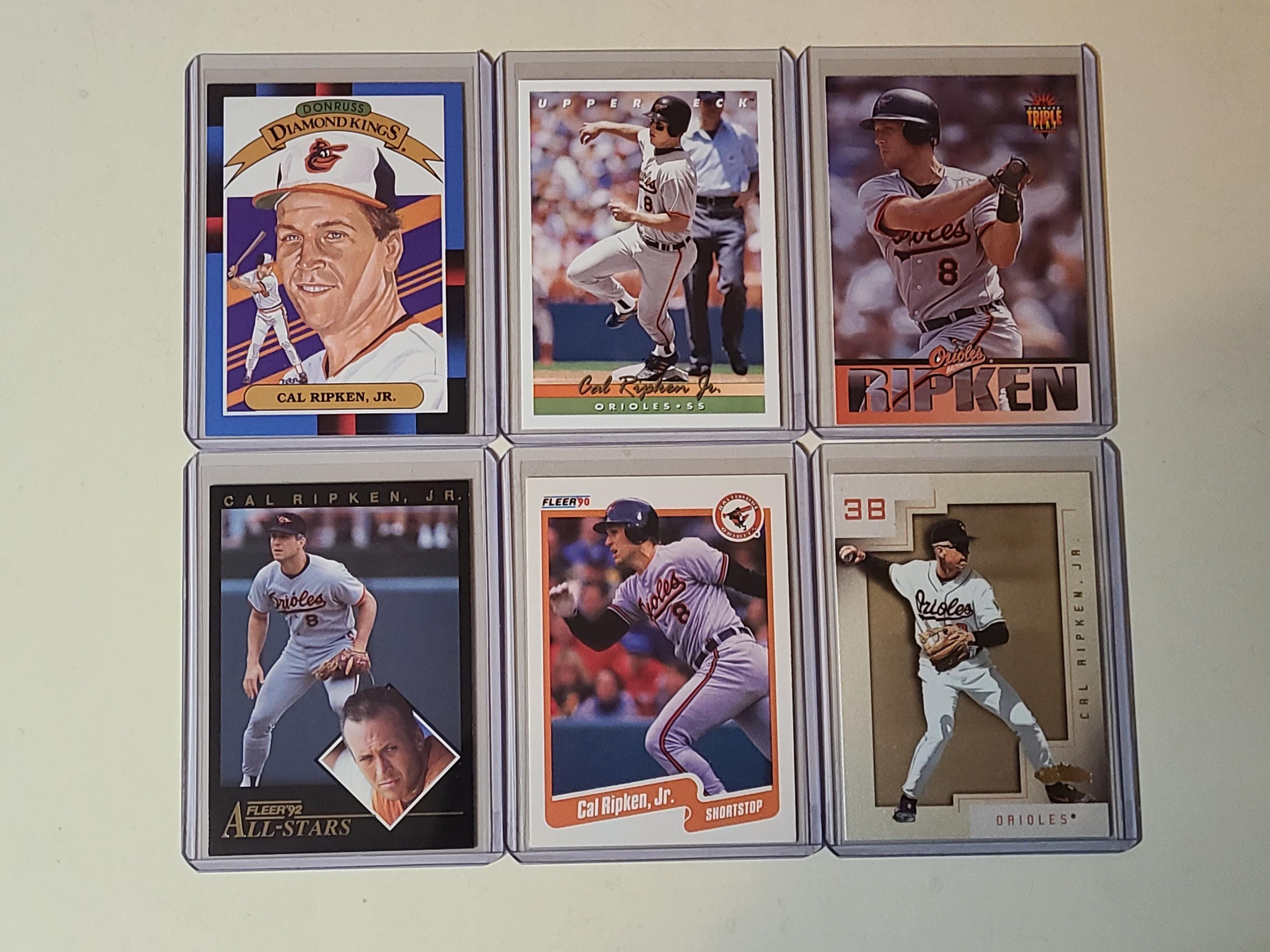Cal Ripken Jr. 6 Baseball Card Lot Donruss Diamond Kings, Upper 