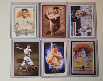 Lou Gehrig 6 Baseball Card lot Allen & Ginter, Action Packed, Topps, Donruss Diamond Kings