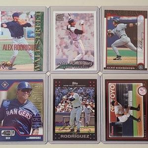 Alex Rodriguez 6 Baseball Card lot Bowman, Topps, Pacific