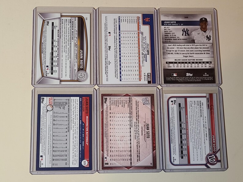 Juan Soto 6 Baseball Card lot Bowman Chrome, Topps Stadium Club, National Card Day image 2