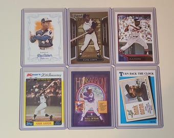Hank Aaron 6 Baseball Card lot Allen & Ginter, Topps, K-Mart, Donruss