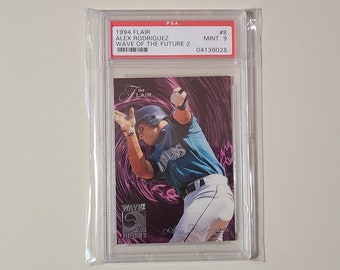 Alex Rodriguez 1994 Fleer Flair Wave of the Future RC Rookie Baseball Card graded PSA 9 Mint