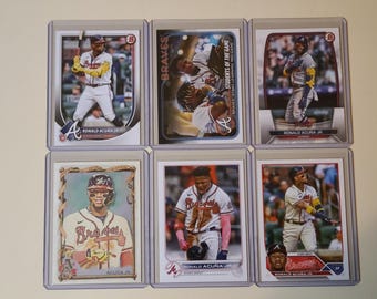 Ronald Acuna Jr. 6 Baseball Card lot Bowman, Topps, Allen & Ginter