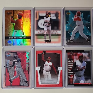 Ken Griffey Jr. 6 Baseball Card lot Bowman&#39;s Best, Upper Deck, Fleer