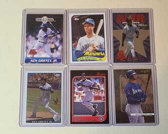 Ken Griffey Jr. 6 Baseball Card lot Collect a Book, Rookie Reprint, Topps Chrome, Bowman, Upper Deck