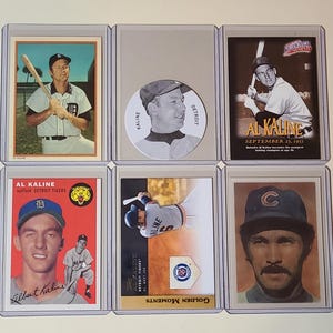 Al Kaline 6 Baseball Card lot Topps, Insert, Sportflics