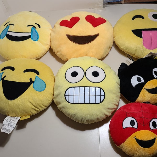Pick a Plush Emoji Face Pillow, 10 inch size, good condition