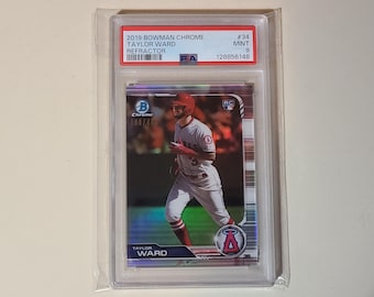 Taylor Ward 2019 Bowman Chrome Refractor RC Rookie Baseball Card #ed /499 graded PSA 9 Mint