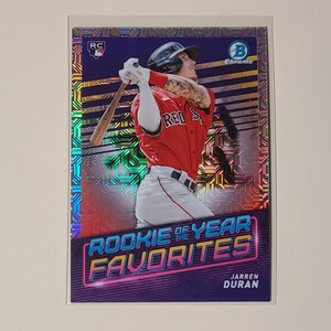 Jarren Duran 2022 Bowman Chrome ROY Mojo Refractor RC Rookie Baseball Card