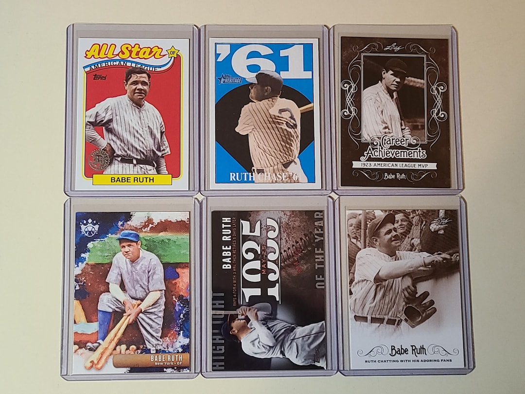 Babe Ruth 6 Baseball Card Lot Topps, Diamond Kings, Leaf, Inserts - Etsy