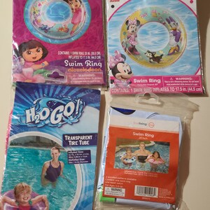 Inflatable Swim Ring Floats Brand New Sealed for ages 3-6 years Dora the Explorer, Minnie Mouse