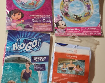 Inflatable Swim Ring Floats Brand New Sealed for ages 3-6 years Dora the Explorer, Minnie Mouse