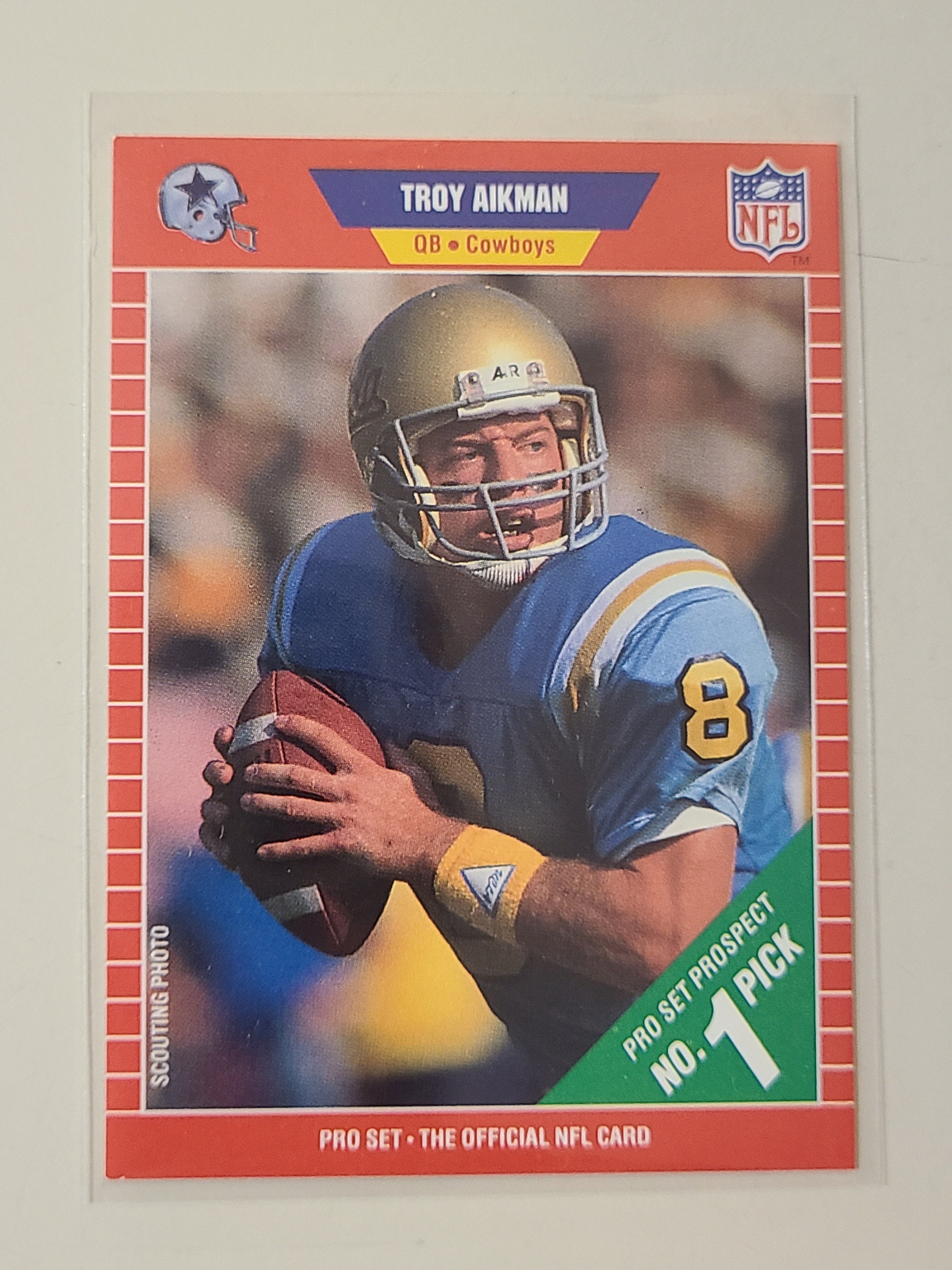 1989 pro set troy aikman rc rookie football card etsy 1989 pro set troy