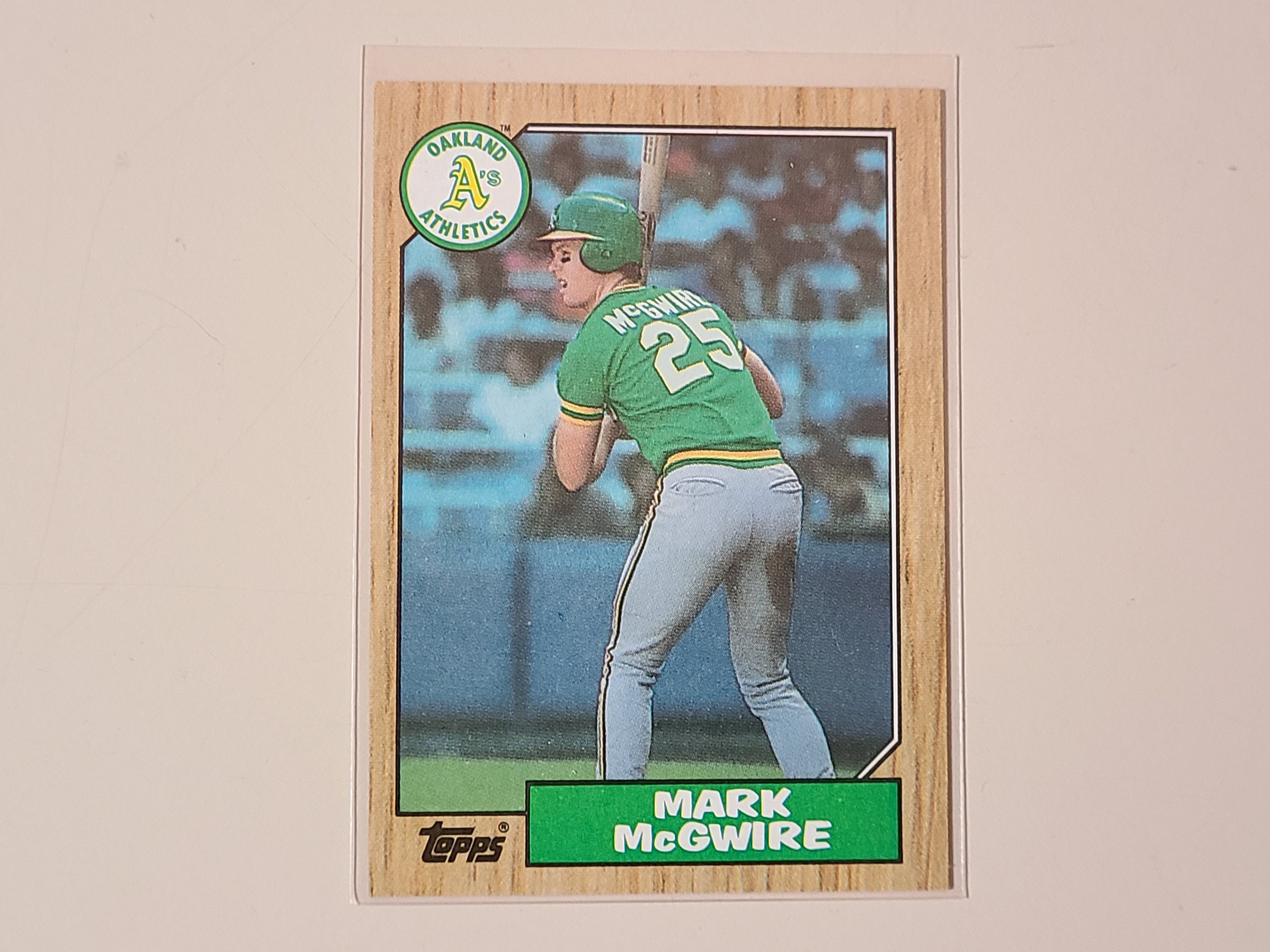1988 Topps Baseball Error Card Mark McGwire 87 Record Breakers #3 Cyan  Triangle!