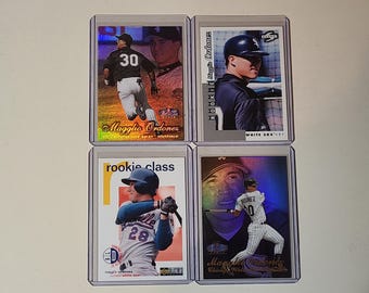 Lote de 4 tarjetas de béisbol Magglio Ordonez de 1998: Rookies, Fleer Flair, Score, Collector's Choice