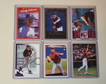 Randy Johnson 6 Baseball Card lot Donruss, Elite, Upper Deck, Topps