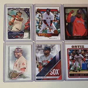 David Ortiz 6 Baseball Card Lot Allen & Ginter, Upper Deck, Bowman