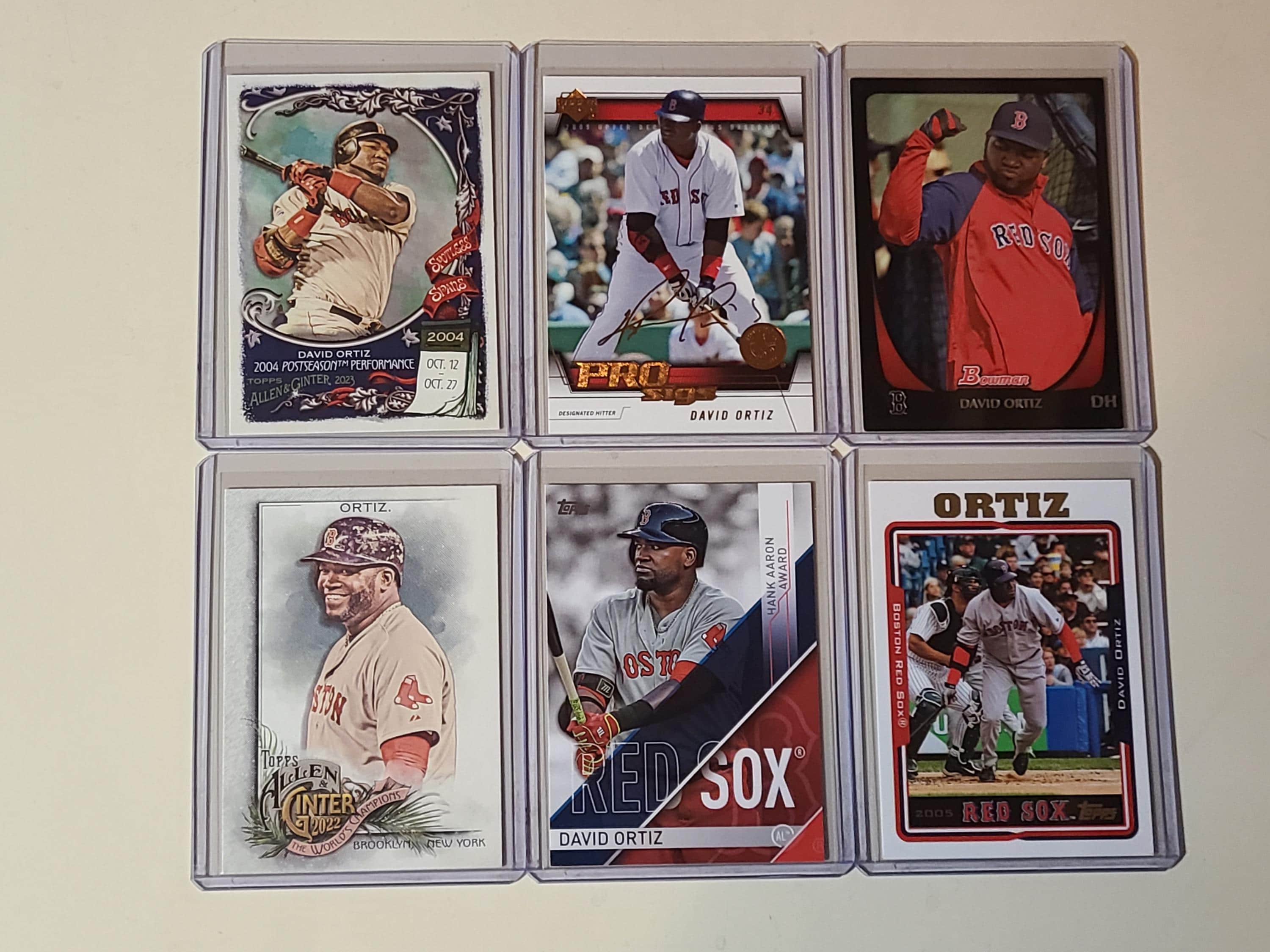 David Ortiz 6 Baseball Card Lot Allen & Ginter, Upper Deck, Bowman