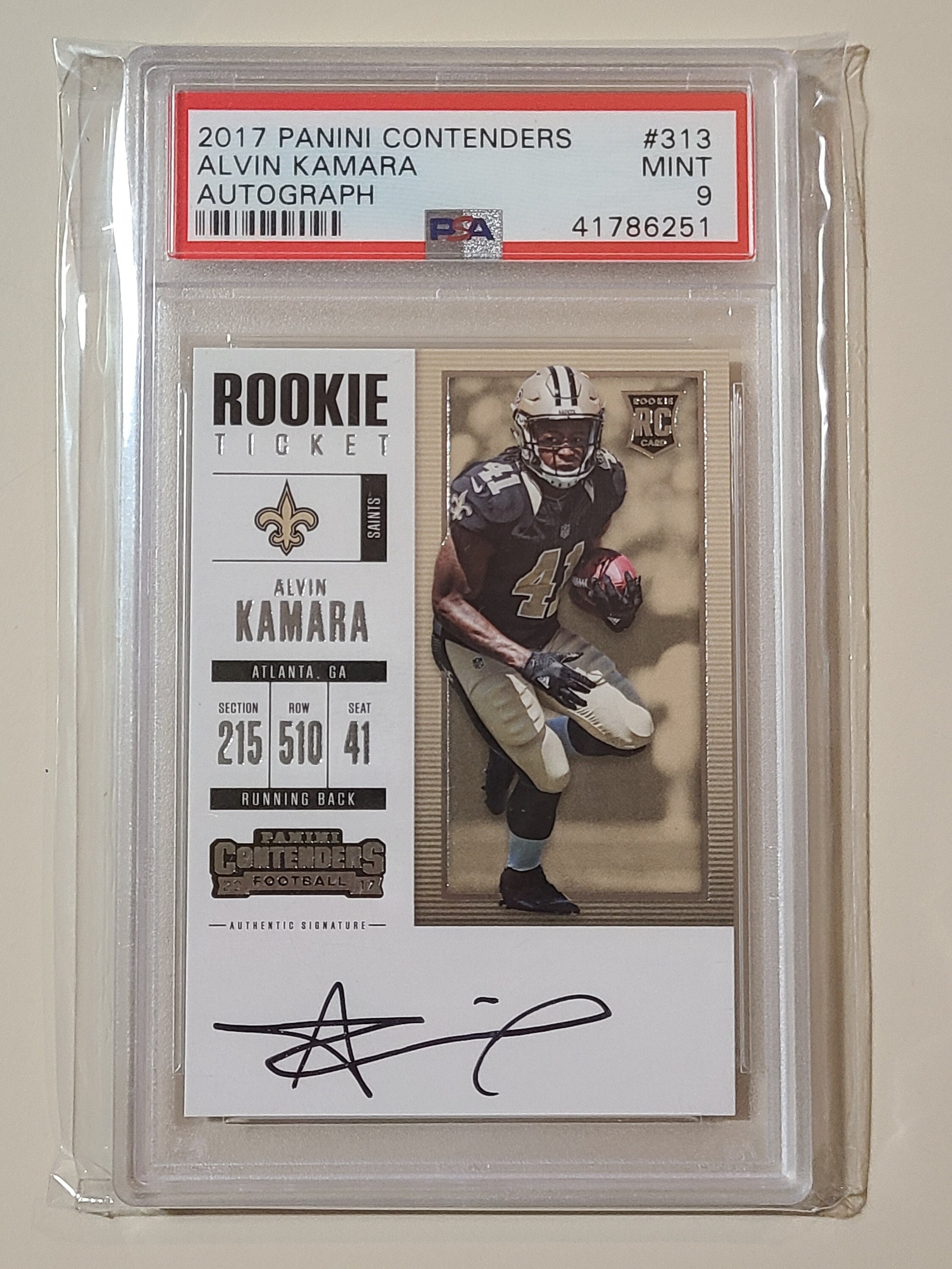 ALVIN KAMARA　アルビン カマーラ　直筆サインカード　AUTO　NFL Alvin Kamara Autographed Official 