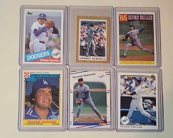 Fernando Valenzuela 6 Baseball Card lot Topps, Purina, Fleer, Upper Deck