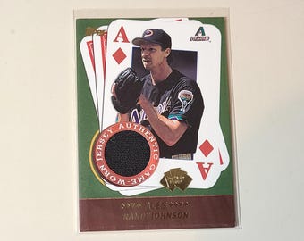 Randy Johnson 2002 Topps 5 Card Stud Aces Game Used Jersey Relic Baseball Card