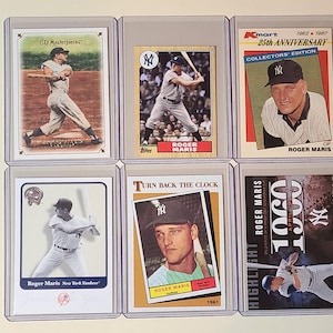 Roger Maris 6 Baseball Card lot Upper Deck, Topps, K-Mart
