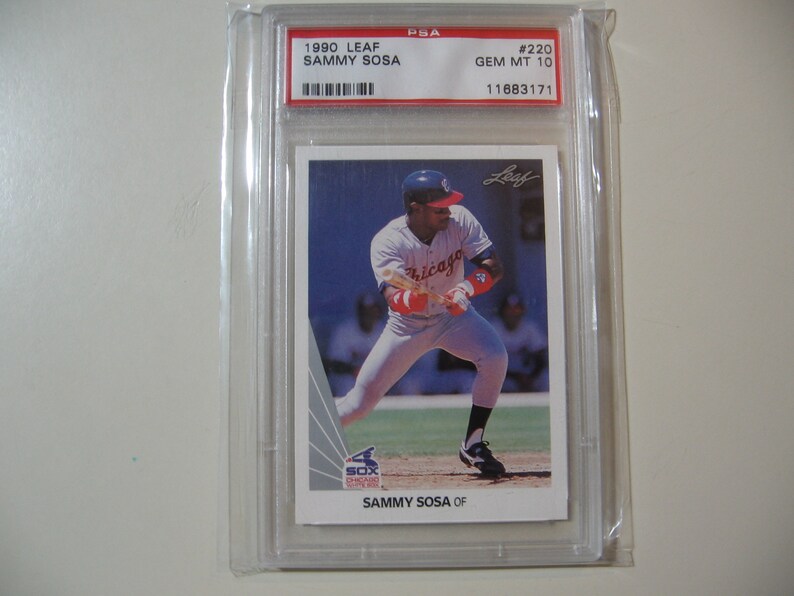 1990 Leaf Sammy Sosa RC Rookie Baseball Card graded PSA 10
