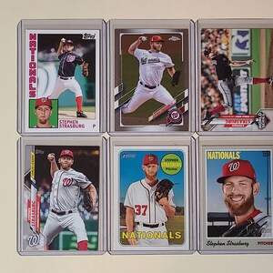 Stephen Strasburg 6 Baseball Card lot Topps Chrome, Topps Heritage