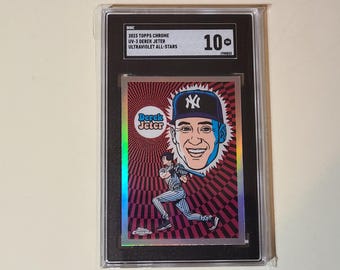Tarjeta Derek Jeter 2023 Topps Chrome Ultra Violet All-Stars (SGC 10 Gem Mint)