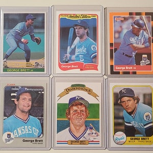 George Brett 6 Baseball Card lot 1984 Donruss, Diamond Kings, Fleer