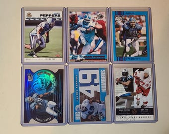 Julius Peppers 6 Football Card Lot of 2002 Rookies, Pacific, Press Pass, Upper Deck