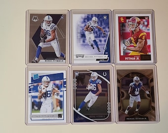 Michael Pittman Jr. 6 Football Card Lot of 2020 Rookies, Panini Mosaic, Playoff, Donruss, Select