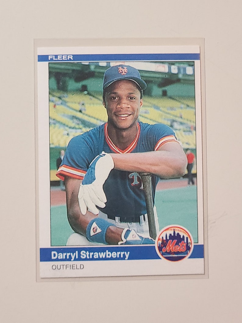 1984 Fleer Darryl Strawberry RC Rookie Baseball Card Etsy