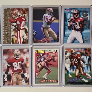 Jerry Rice 6 Football Card Lot Topps Laser, Proline, Bowman, Fleer Ultra