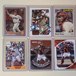Buster Posey 6 Baseball Card lot Topps Chrome, Panini Prizm, Archives