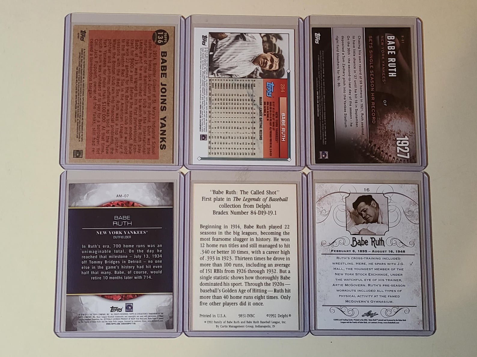 Babe Ruth 6 Baseball Card Lot Topps, Insert, Leaf - Etsy