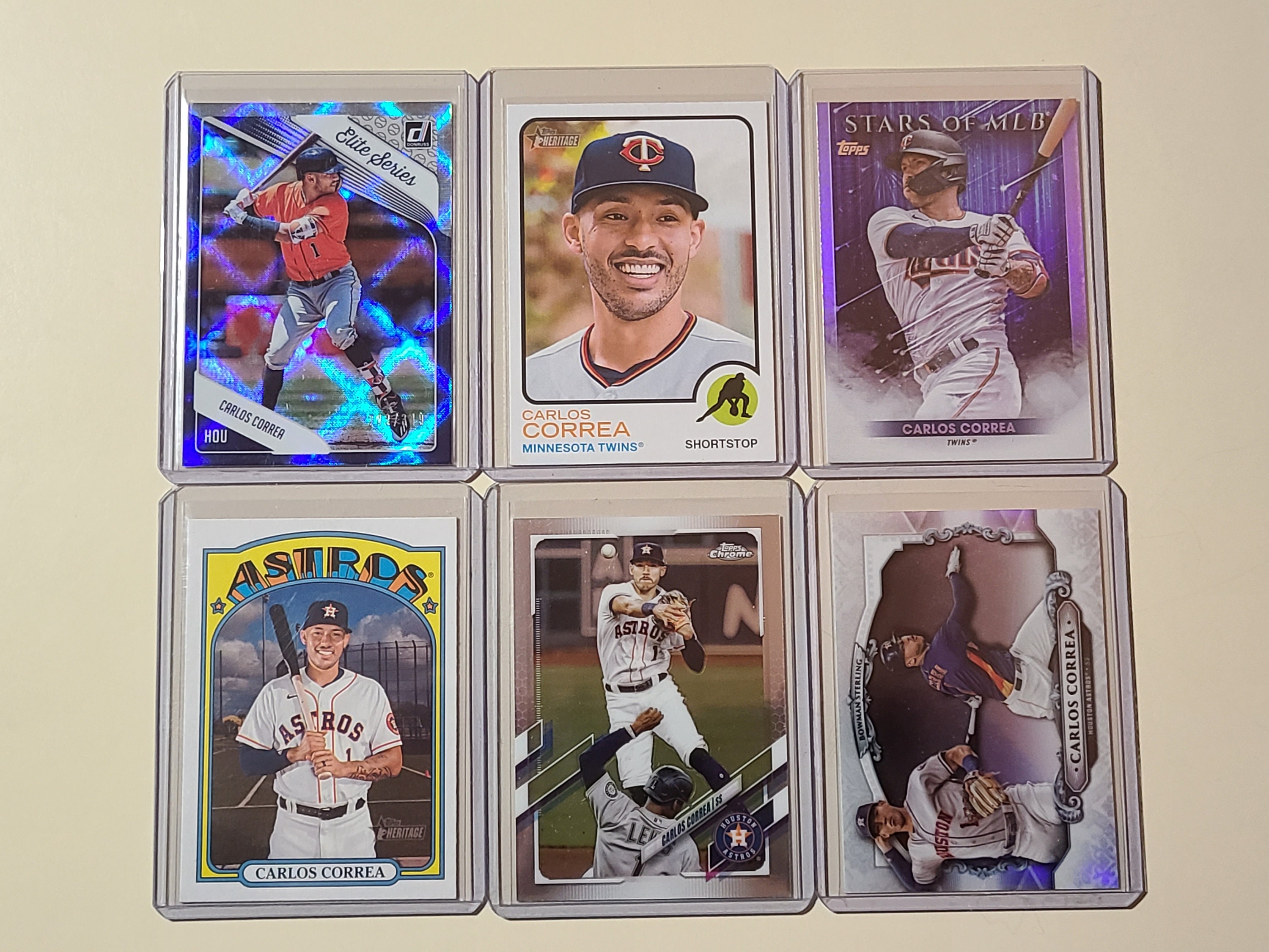 Carlos Correa 6 Baseball Card Lot Topps Chrome, Bowman Sterling 