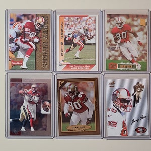 Jerry Rice 6 Football Card Lot Topps Stadium Club, Pacific, SP Authentic, Skybox